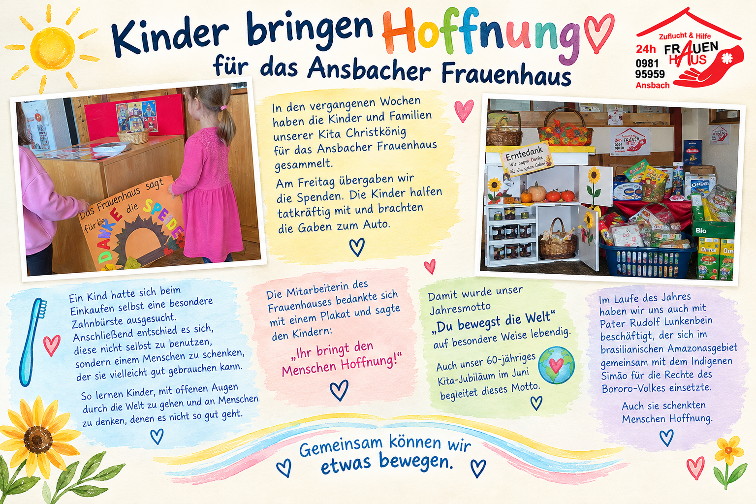 Kinder bringen Hoffnung fürs Frauenhaus